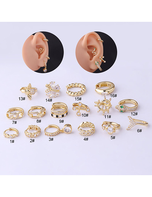 Fashion Gold 1# Titanium Gold Plated Pierced Geometric Pierced Earrings