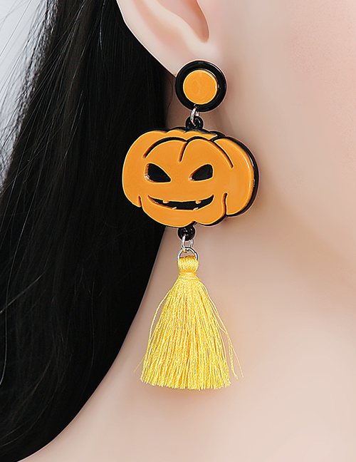 Fashion Pirate Pumpkin Acrylic Plate Halloween Pumpkin Earrings