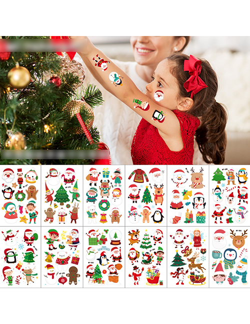 Fashion 1# Children Cartoon Christmas Waterproof Tattoo Stickers
