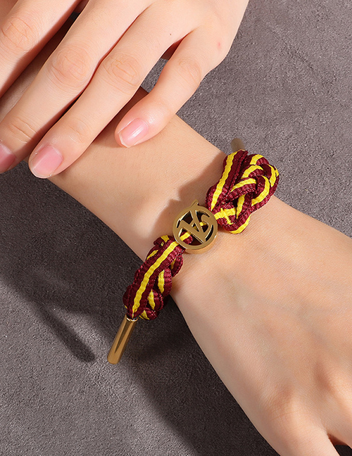 Fashion 1# Stainless Steel Color Rope Braided Letter Bracelet