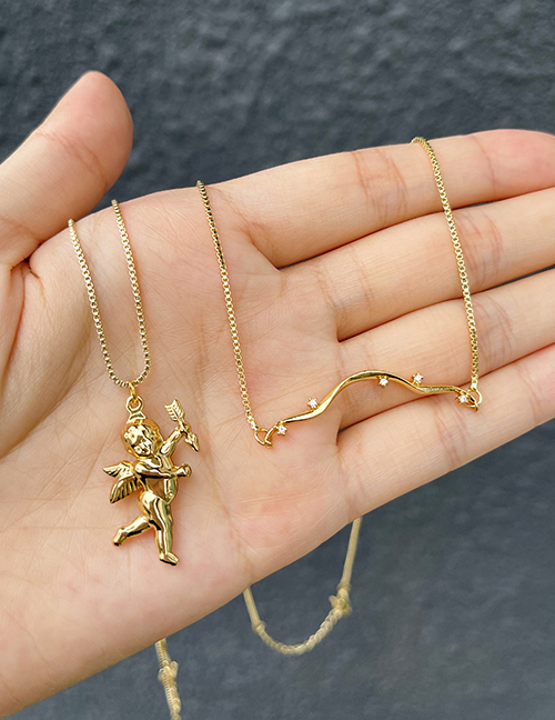 Fashion Gold Copper Angel Pendant Necklace