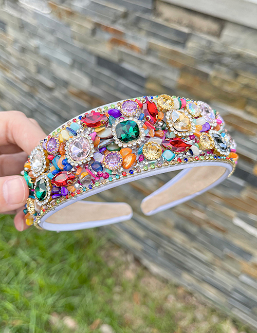 Fashion Color Fabric Alloy Diamond Headband
