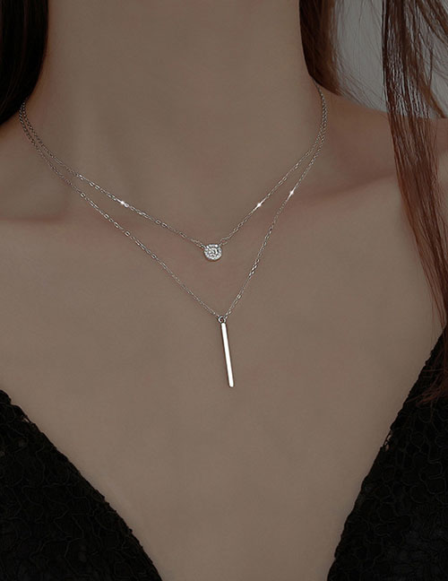 Fashion 5# Alloy Vertical Bar Geometric Multilayer Necklace