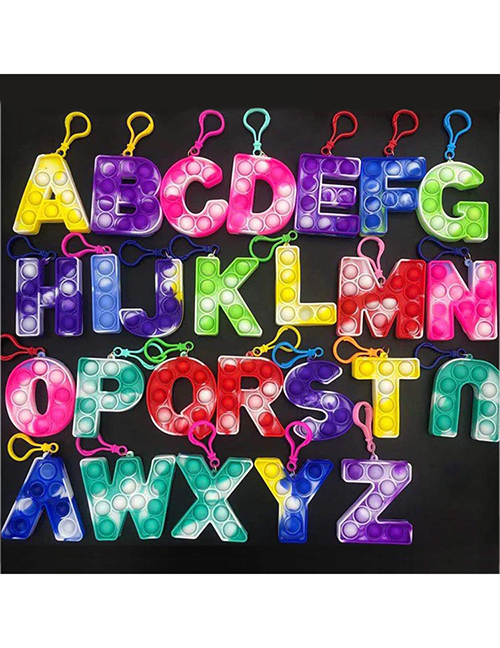 Fashion Small 26 Letters [with Plastic Buckle] 26 Letter Press Keychain