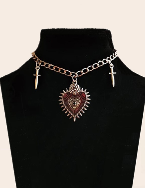 Fashion Silver Alloy Geometric Love Eyes Sword Necklace