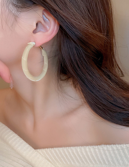 Fashion Brown-circle Leather Circle Earrings