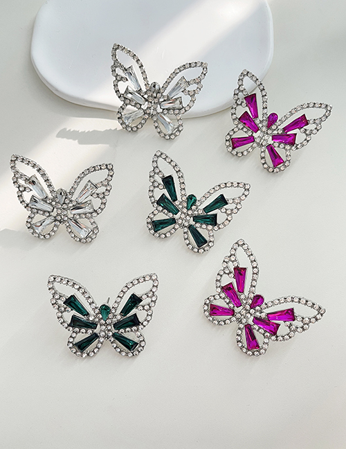 Aretes De Mariposa Con Diamantes De Aleación