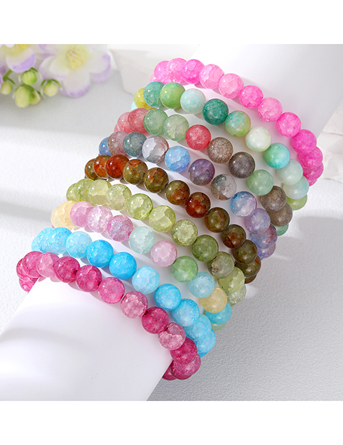 Fashion 1# Green And White Bead Bracelet Colorful Resin Agate Beaded Bracelet
