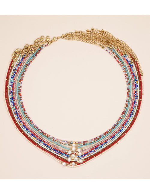 Fashion 1# Beaded Pearl Necklace