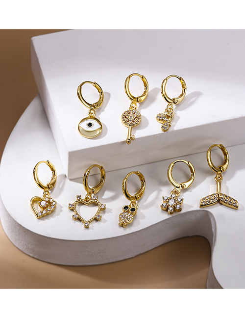 Fashion 1# Metal Diamond Fishtail Piercing Hoop Earrings