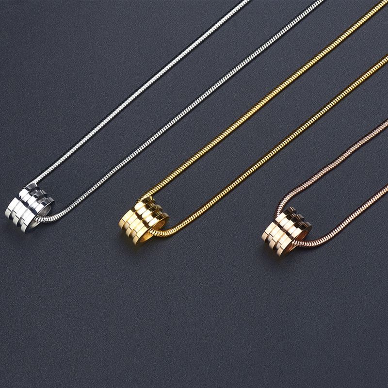 Fashion Rose Gold Necklace (2.0*60 Snake Bone Chain) Titanium Steel Gold-plated Transfer Barrel Mens Necklace
