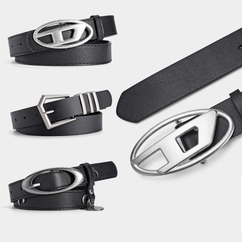 Fashion 9# Thin Leather Belt With Metal Buckle