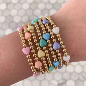 Fashion G Copper Gold-plated Bead Love Beaded Bracelet
