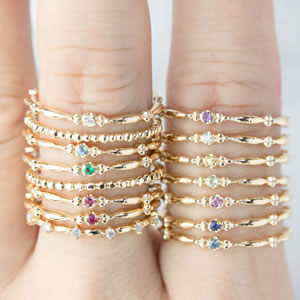 Fashion December Copper Diamond Geometric Plain Ring