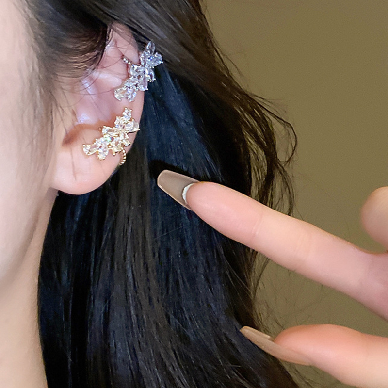 Fashion Ear Clip-gold (single) Metal Diamond Geometric Ear Clips