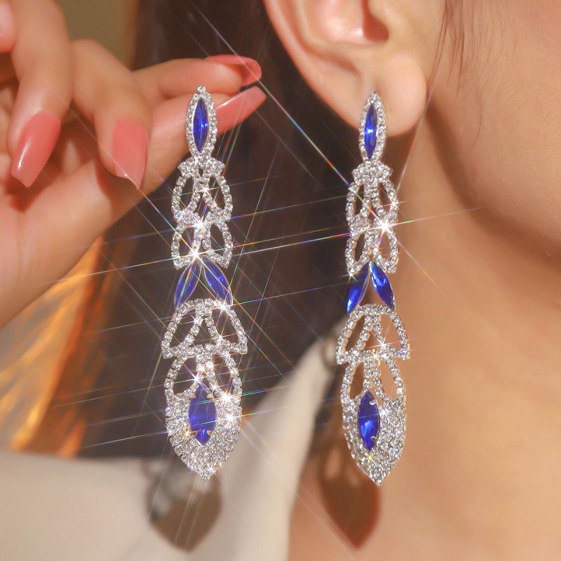 Fashion 14# Geometric Diamond Earrings