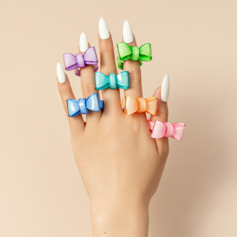 Fashion 13 (no Alluvial Gold Version) Resin Bow Open Ring