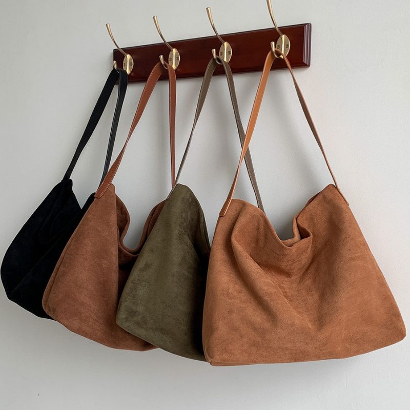 Fashion Brown Suede Large Capacity Shoulder Bag 