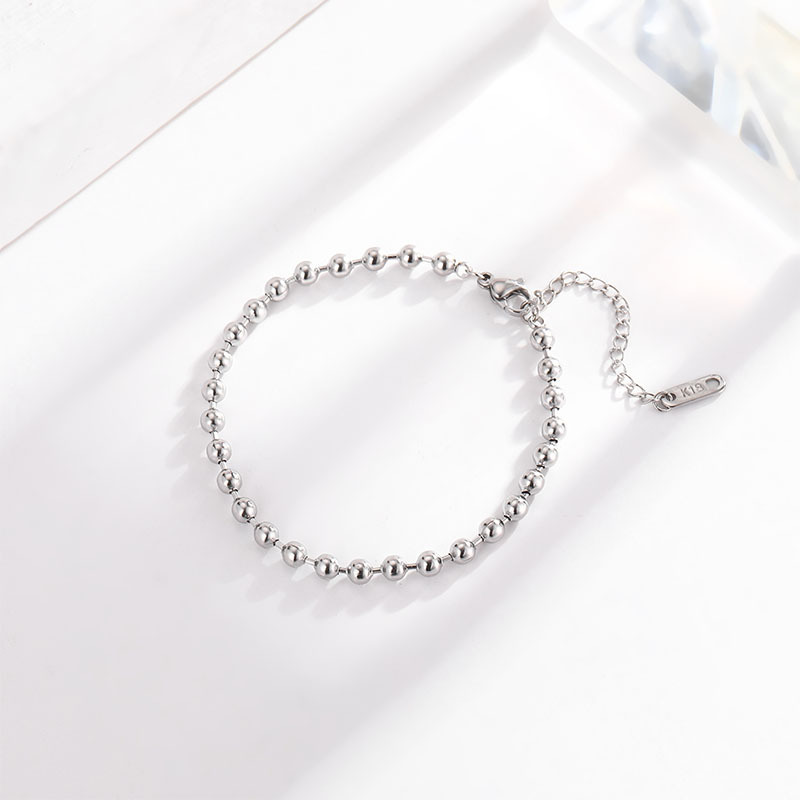 Fashion Silver Titanium Steel Ball Bracelet 
