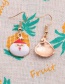 Fashion Christmas Snowman Earrings Necklace Set Alloy Christmas Painting Oil Snowman Necklace And Earring Set