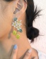 Fashion Flowers And Leaves Full Diamond Flower Earrings
