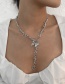 Fashion Silver Color Butterfly Love Heart Winding Geometric Necklace