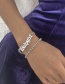 Fashion White K Alloy Letter Claw Chain Multilayer Bracelet