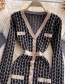 Fashion Khaki Geometric Texture Buttoned Pocket Dress