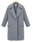 Fashion Grey Woolen Coat With Lapel Single Button Pocket