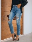 Fashion Blue Ripped High-rise Jeans