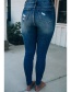 Fashion Dark Blue High-rise Ripped Jeans