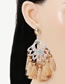 Fashion Brown Geometric Diamond Tassel Earrings