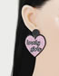 Fashion Pink Acrylic Sheet Heart-shaped English Earrings