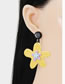 Fashion Yellow Acrylic Sheet Flower Earrings
