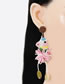 Fashion Pink Colorful Rice Bead Woven Earrings