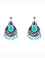 Fashion Blue Alloy Geometric Hollow Earrings