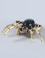 Fashion Black Alloy Diamond Spider Brooch