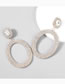 Fashion Gold Color Alloy Diamond Oval Geometric Earrings