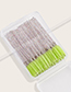 Fashion Green 50 Green Disposable Eyelash Brushes With Colorful Handle + Plastic Box Hardcover