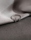 Fashion Silver Diamond Cross Peach Heart Open Ring