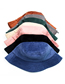 Fashion Black Solid Color Corduroy Fisherman Hat