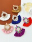 Fashion Purple Alloy Diamond Geometric Tassel Stud Earrings