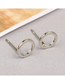 Fashion Rectangular Silver Alloy Rectangle Stud Earrings