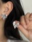 Fashion Silver Color Alloy Set Zirconium Geometric Stud Earrings