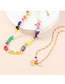 Fashion Color Alloy Colored Crushed Stone Beaded Disc Double Layer Necklace
