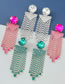 Fashion Green Alloy Diamond Tassel Earrings