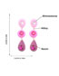 Fashion Rose Red Resin And Diamond Geometric Drop Earrings