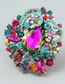 Fashion Color Alloy Diamond Floral Brooch