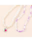 Fashion Two Piece Set Resin Imitation Pearl Floral Beaded Necklace Set Of Two