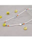 Fashion White Rainbow Rice Beads Beaded Pentagram Smiley Necklace